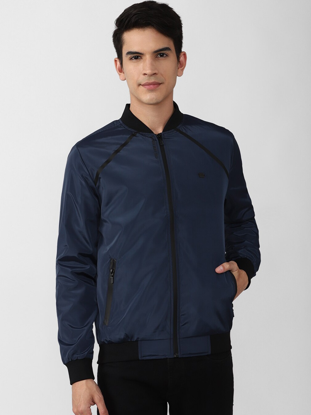 

Peter England Casuals Men Navy Blue Bomber Jacket