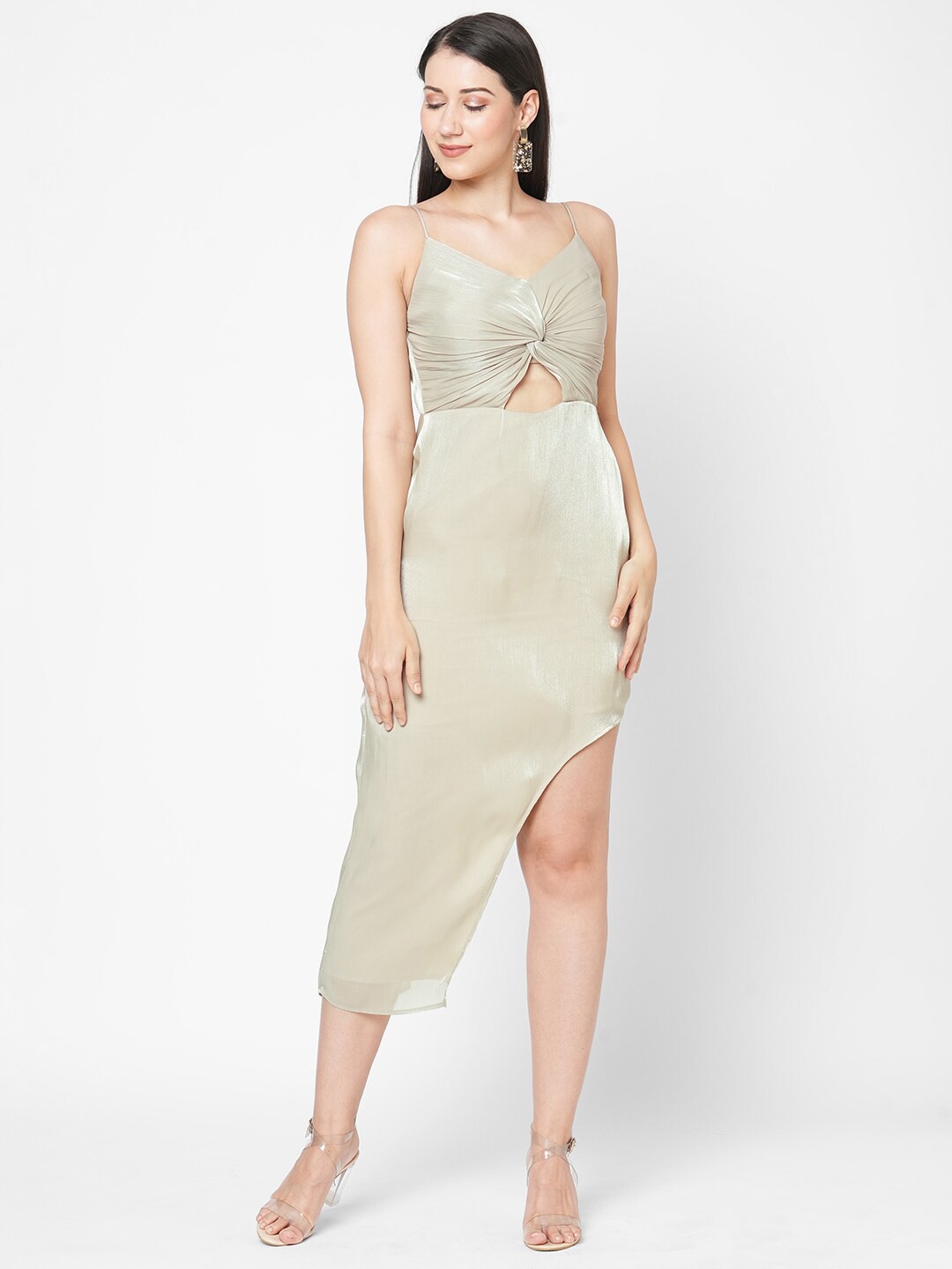 

MISH Beige Sheath Midi Dress