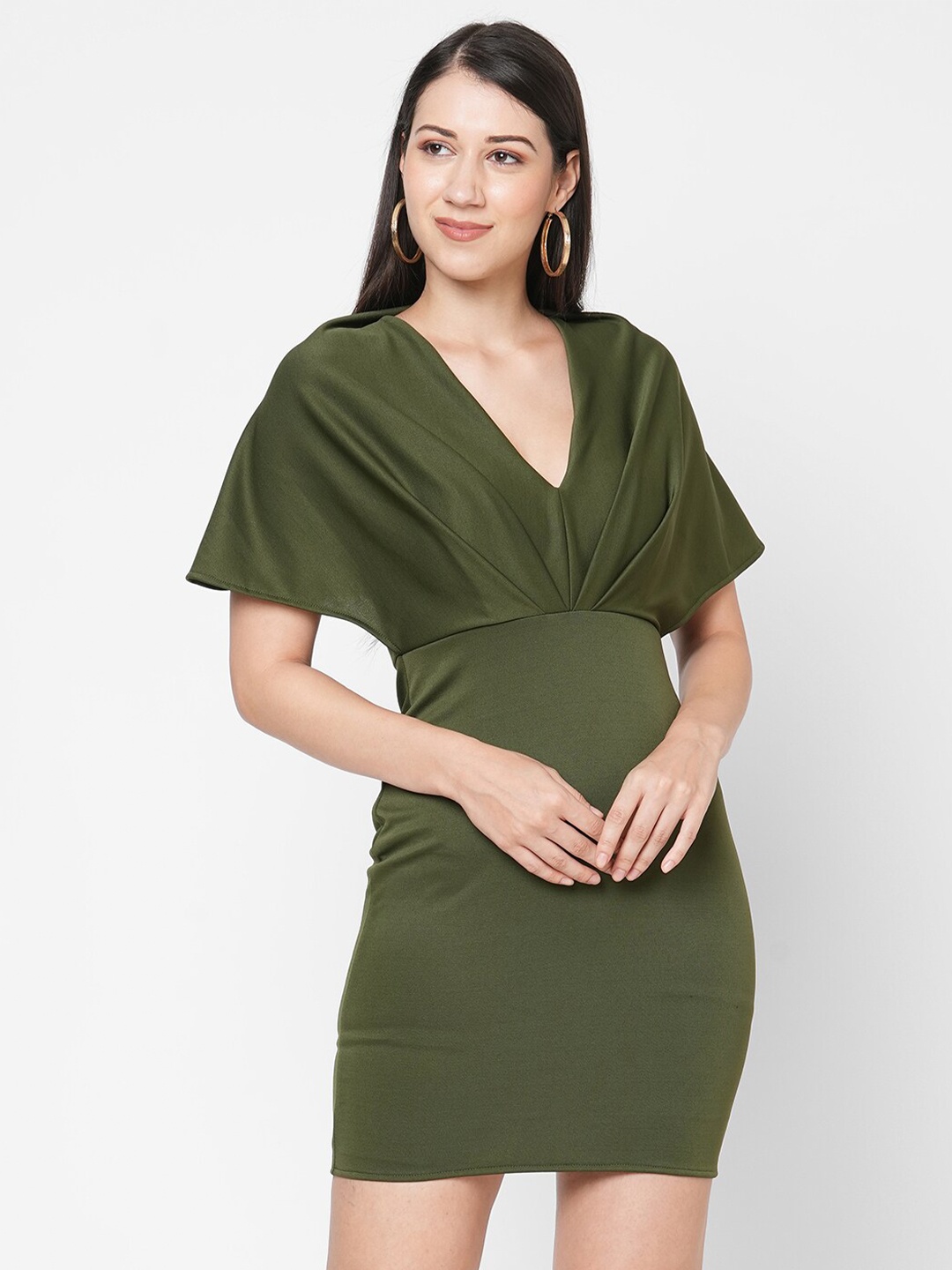 

MISH Olive Green Scuba Sheath Dress