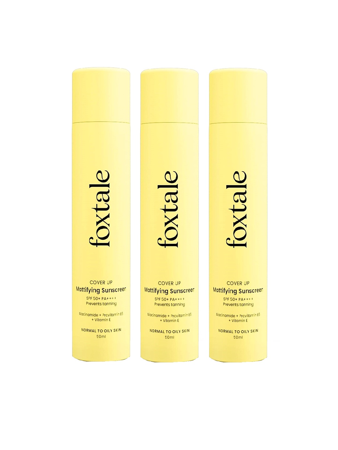 

FoxTale Set Of 3 CoverUp SPF 50+ PA++++ Broad Spectrum Sunscreen - 50ml, Na