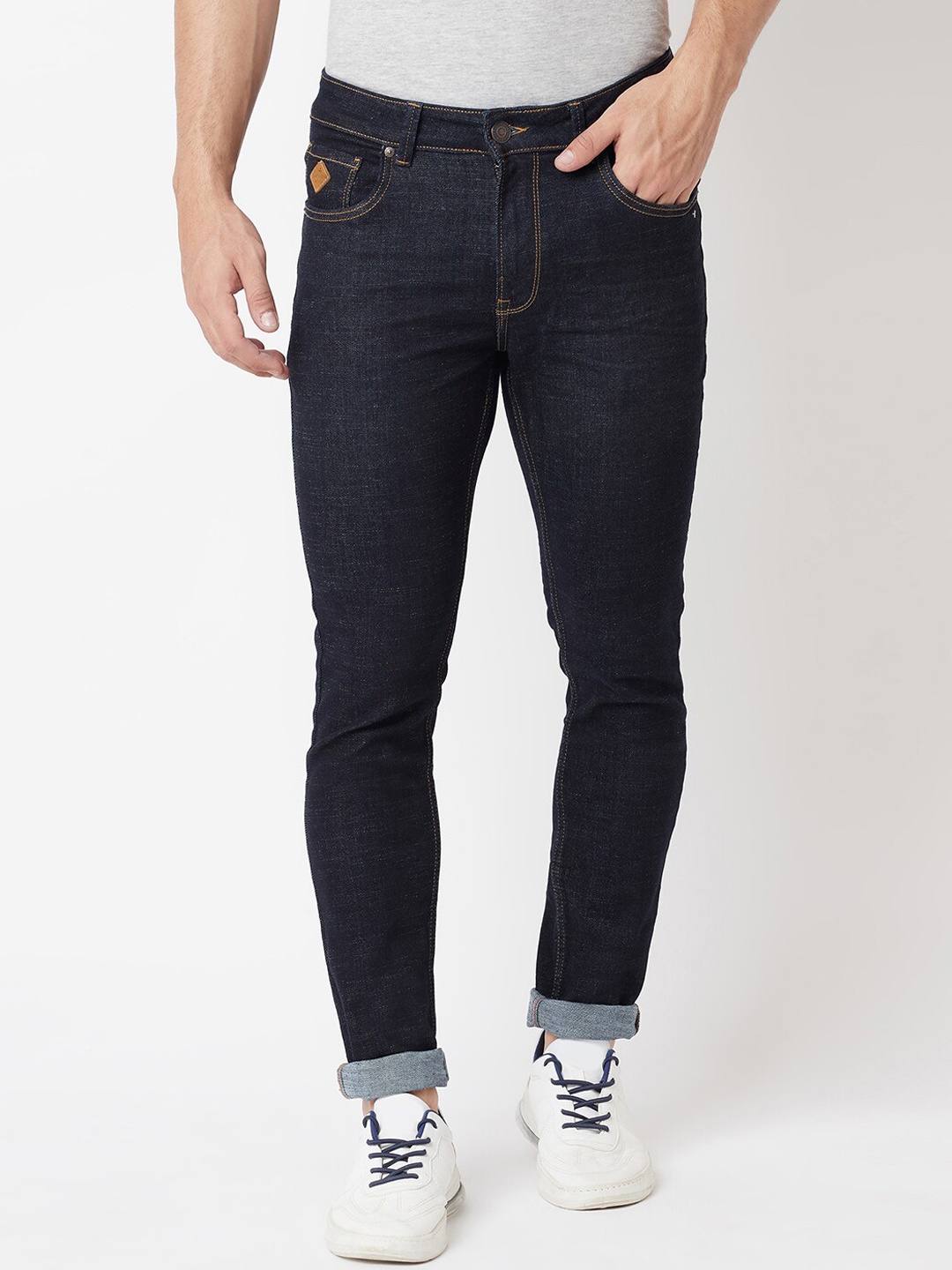 

Blue Buddha Men Navy Blue Stretchable Cotton Jeans