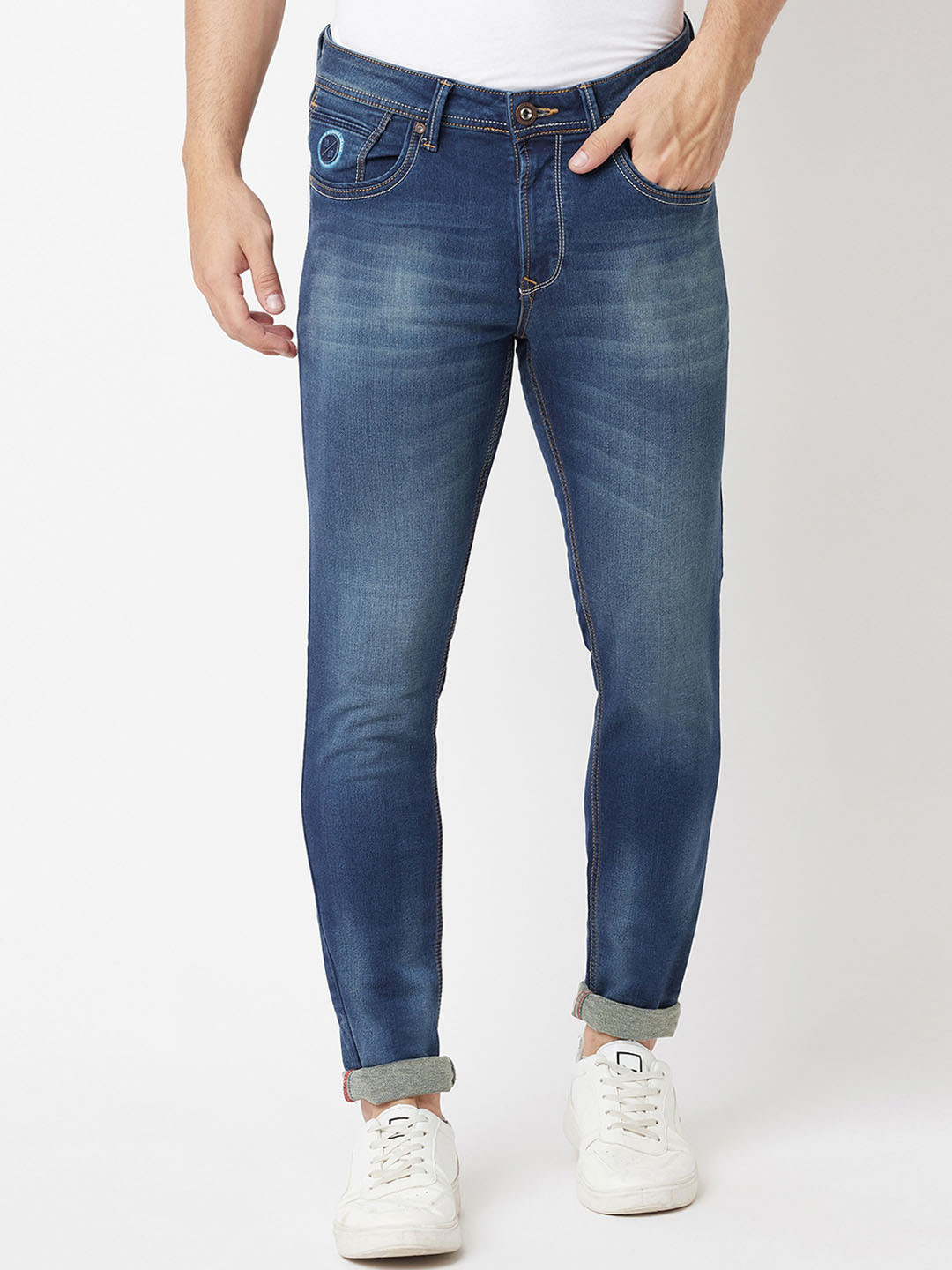 

Blue Buddha Men Blue Heavy Fade Stretchable Cotton Jeans