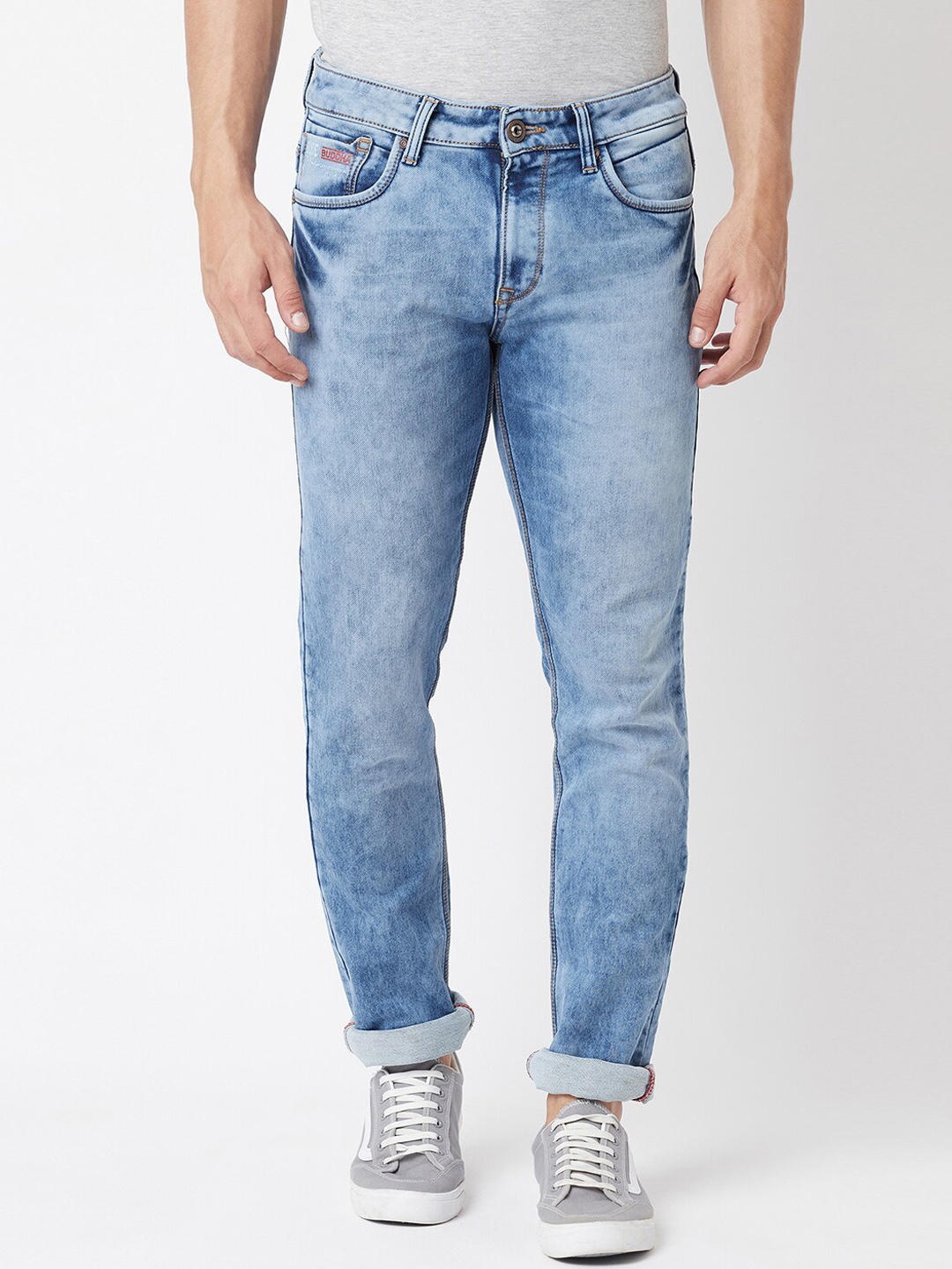 

Blue Buddha Men Blue Heavy Fade Stretchable Cotton Jeans