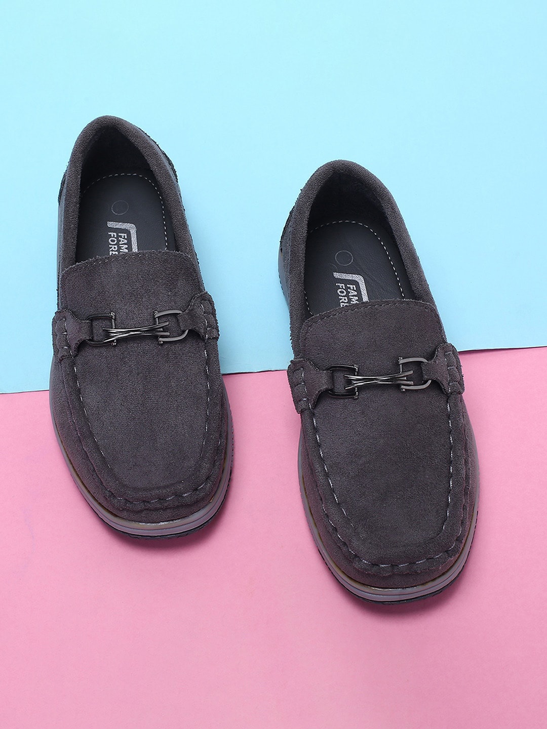 

Fame Forever by Lifestyle Boys Grey Horsebit Loafers