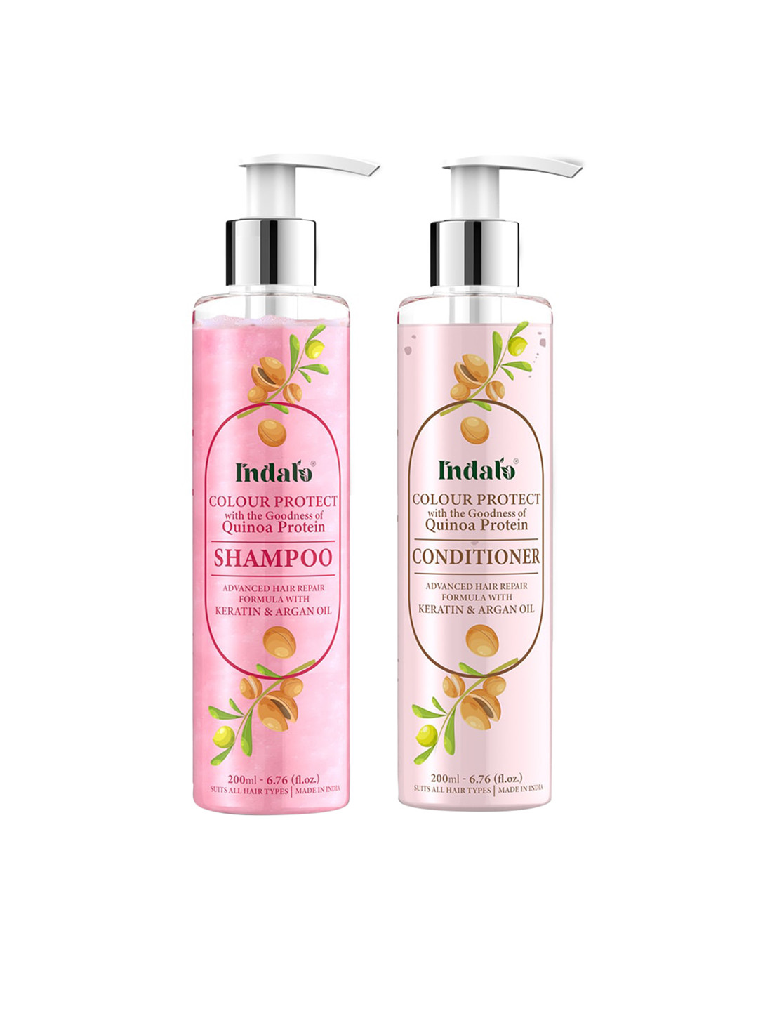 

INDALO Quinoa Protein Hair Colour Protect Shampoo and Conditioner - 400 ml, Multi