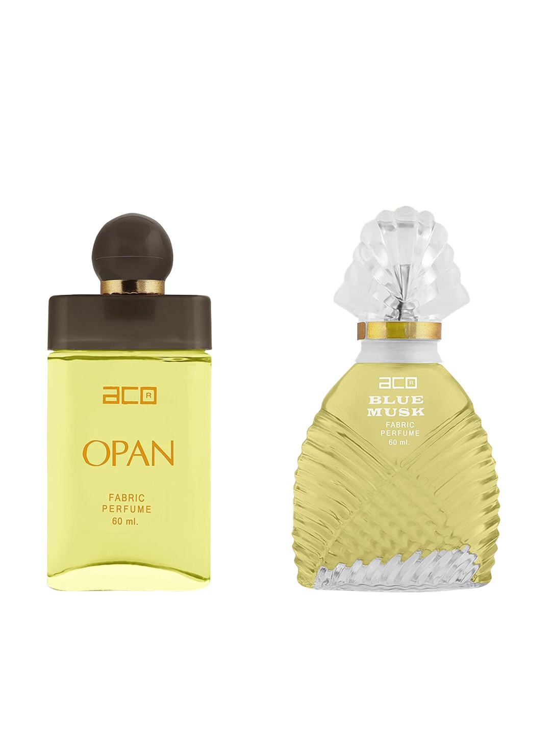 

aco PERFUMES Women Set of Opan & Blue Musk Fabric Perfume - 60 ml Each, Yellow