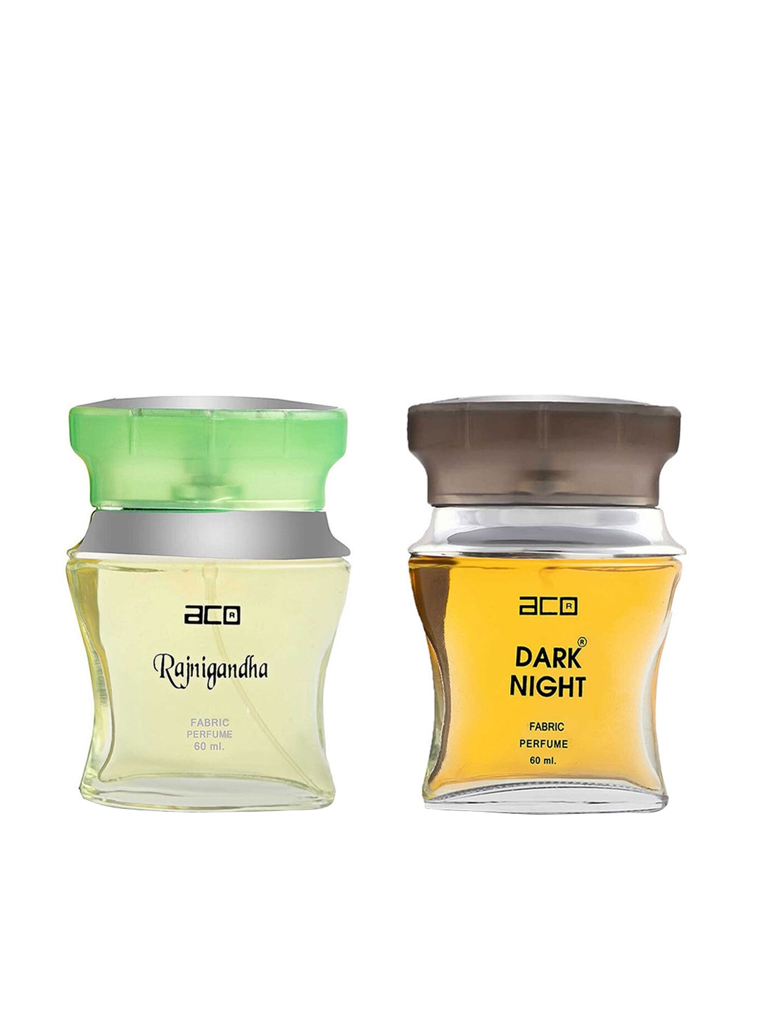 

aco PERFUMES Set Of 2 Rajnigandha & Dark Night Fragrance Perfume Spray 60ml Each, Yellow