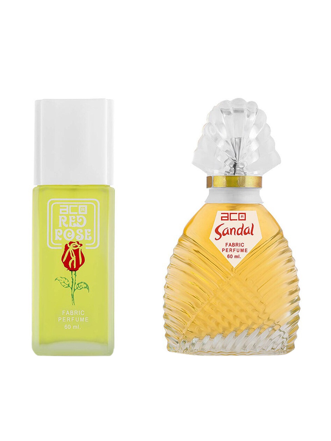 

aco PERFUMES Set of Red Rose & Sandal Fabric Perfume Spray - 60 ml Each, Yellow