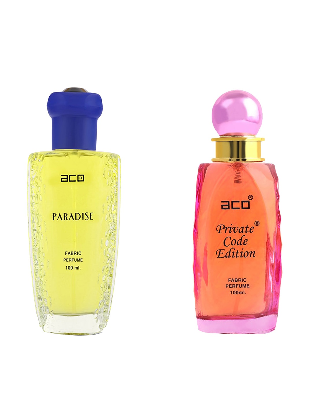 

aco PERFUMES Set Of 2 Paradise & Private Code Fragrance Perfume Spray 100ml Each, Yellow