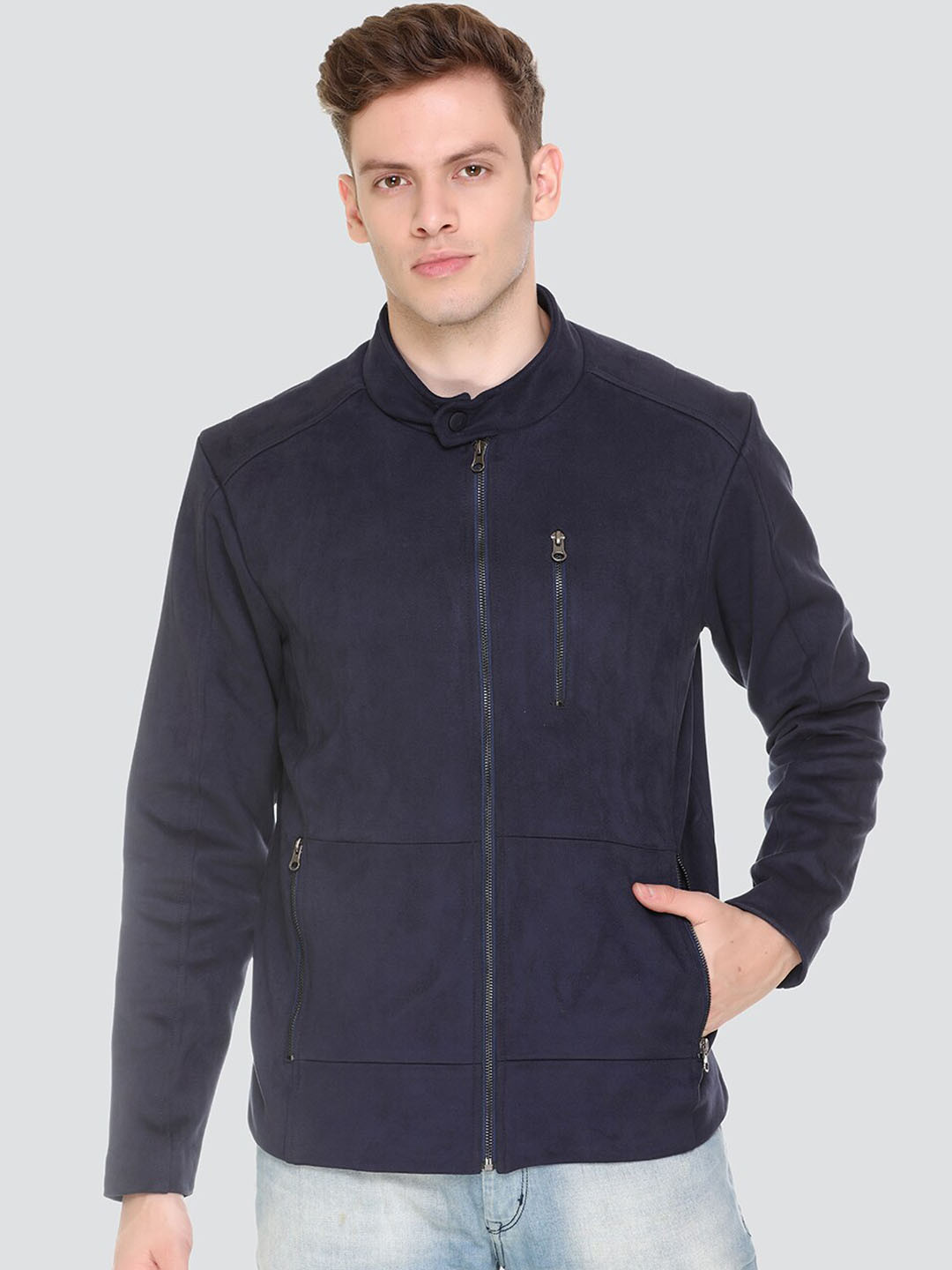 

HONNETE Men Navy Blue Lightweight Puffer Jacket