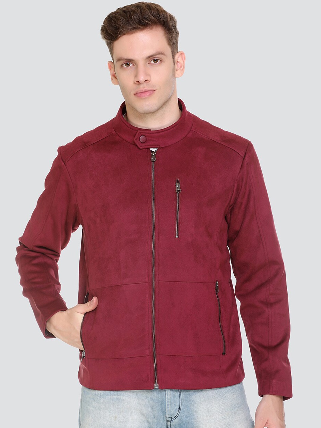 

HONNETE Men Maroon Lightweight Puffer Jacket