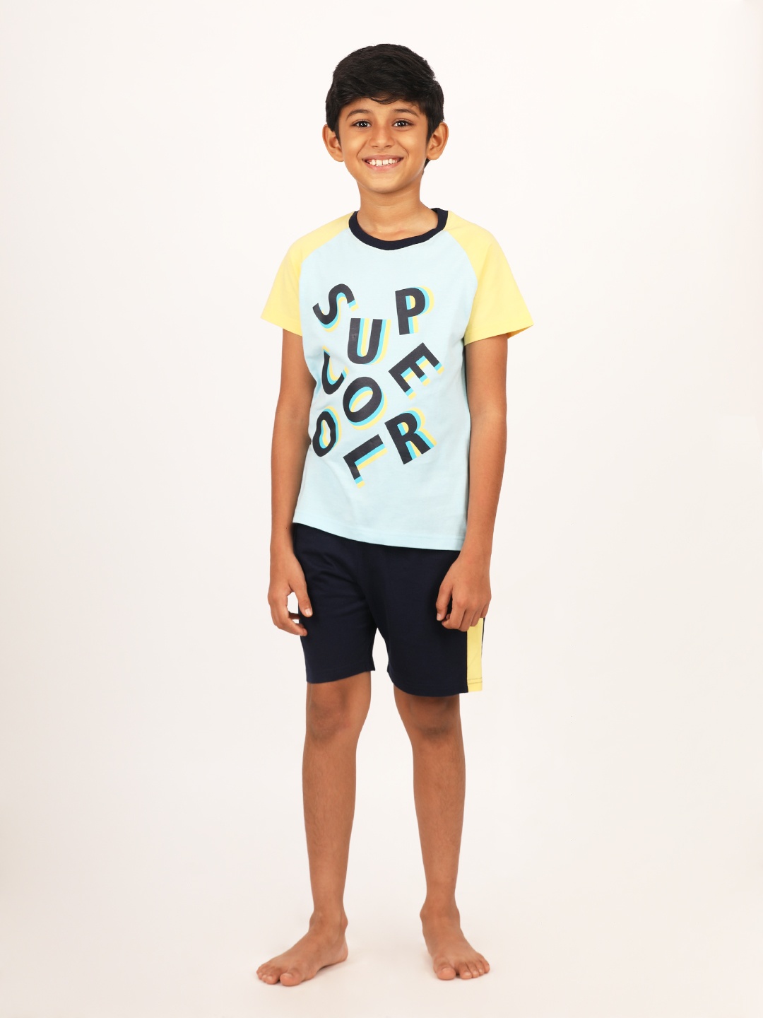 

mackly Boys Blue & Black Printed Night suit