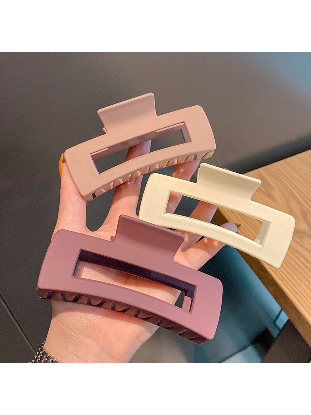 

FIMBUL Women Pink & Yellow Set of 3 Claw Clip
