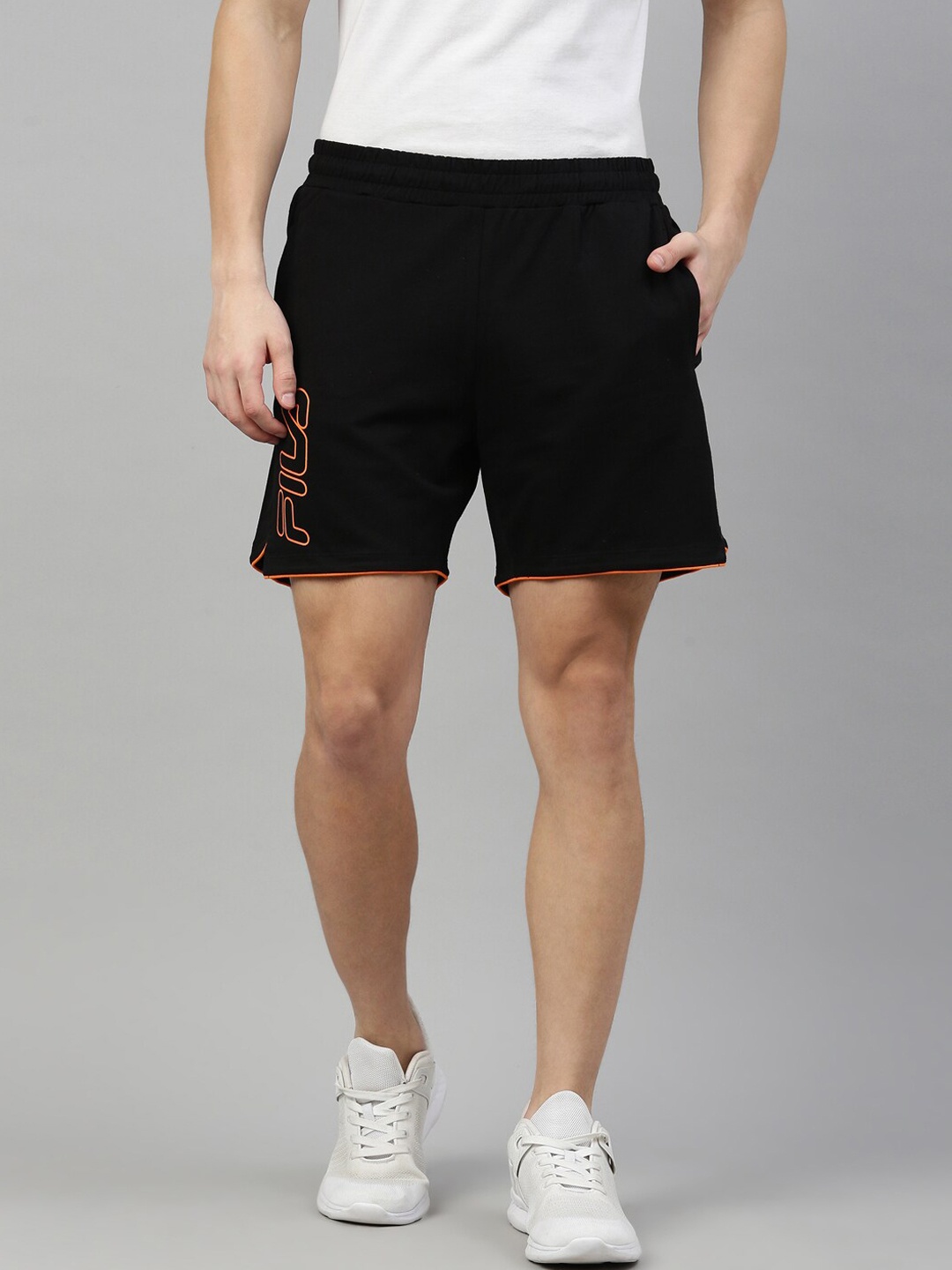 

FILA Men Black Madagascar Cotton Sports Shorts