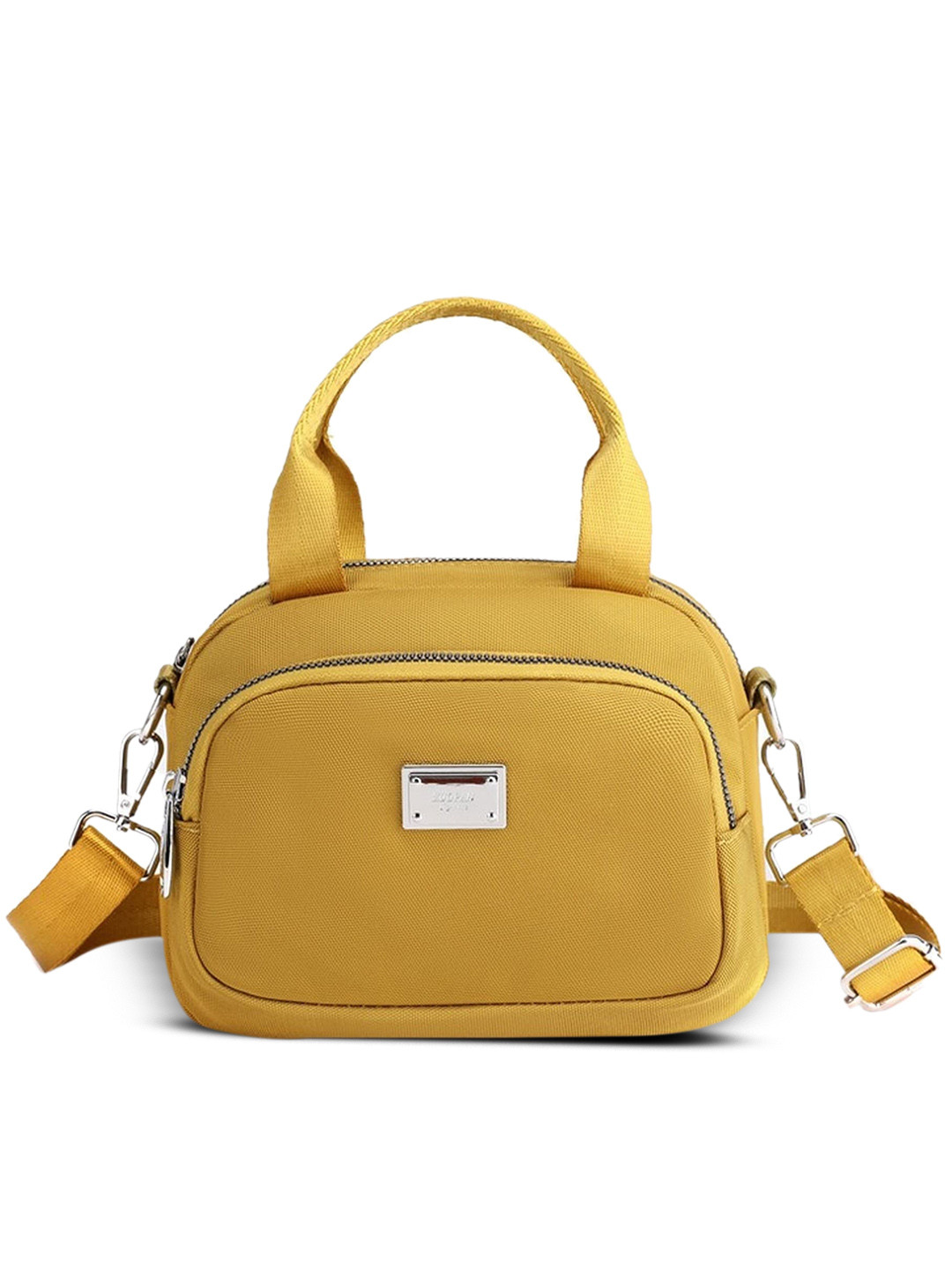 

Diva Dale Women Yellow Solid Synthetic Handheld Bag