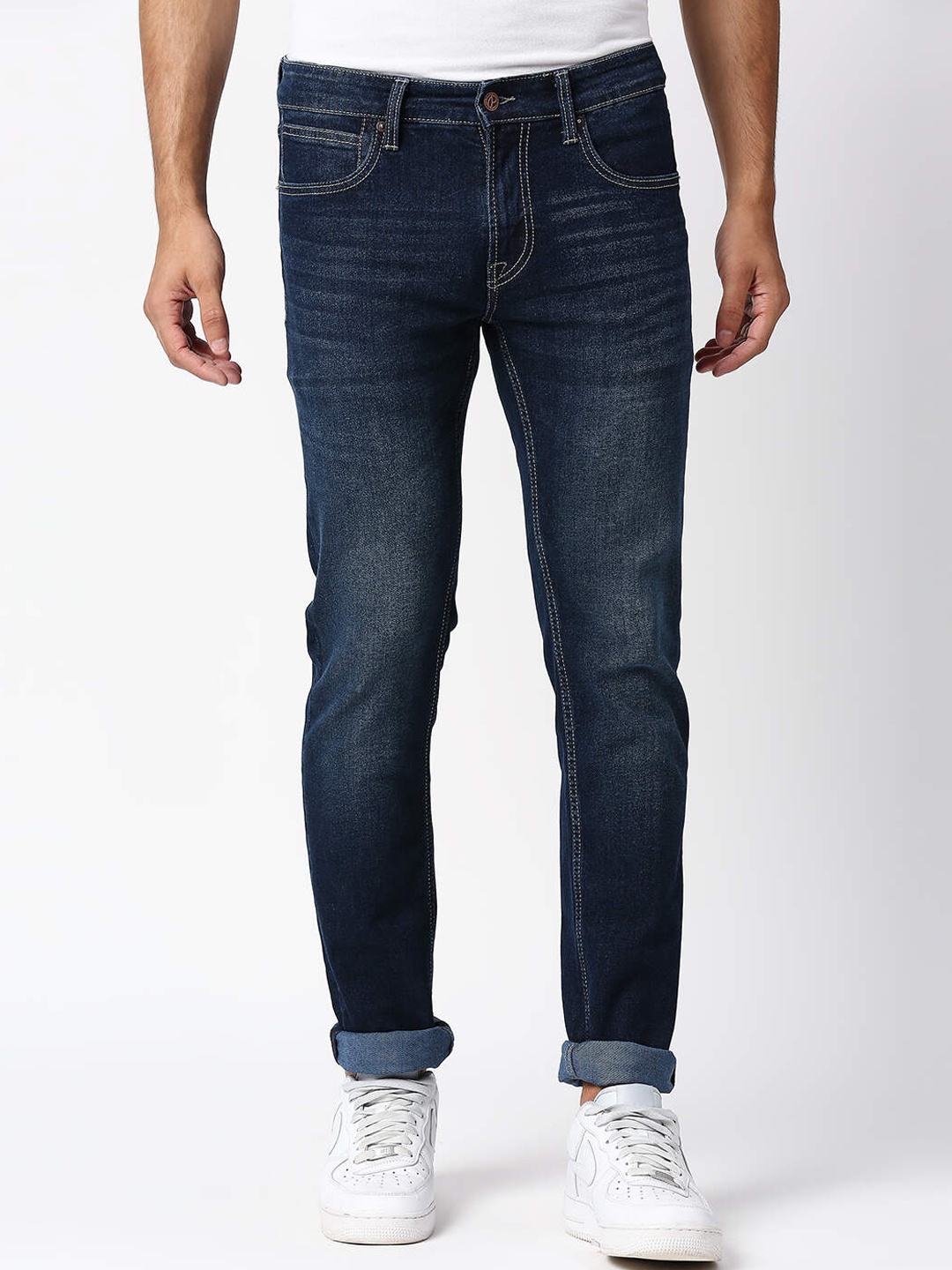 

Pepe Jeans Men Blue Slim Fit Clean Look Heavy Fade Stretchable Jeans
