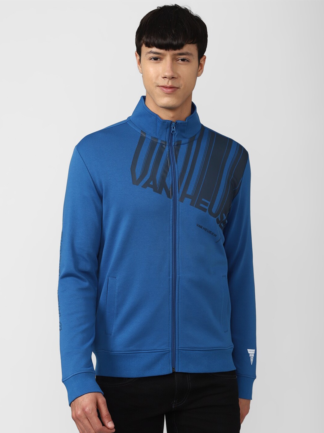 

VAN HEUSEN DENIM LABS Men Blue Printed Sweatshirt