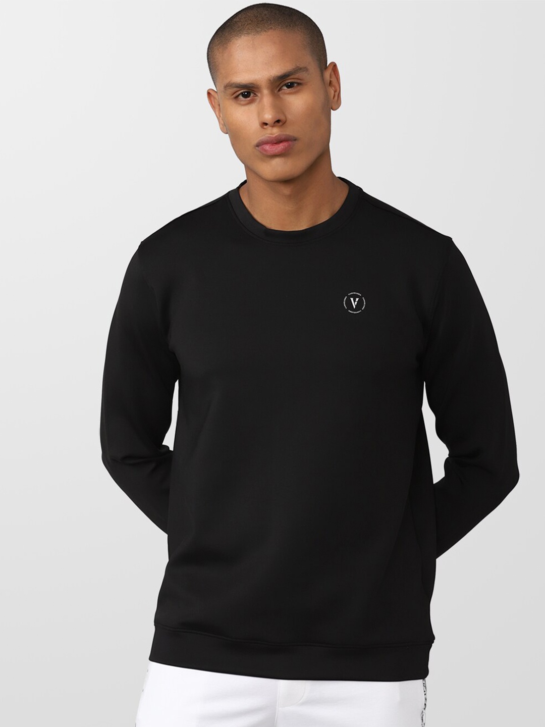 

Van Heusen Flex Men Black Solid Sweatshirt
