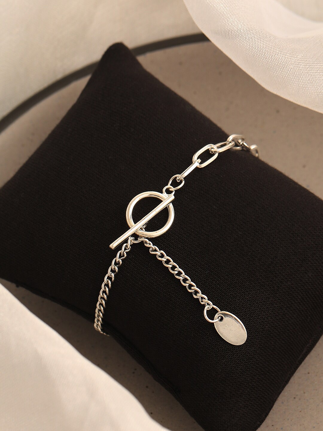 

SOHI Women Silver-Toned Gold-Plated Link Bracelet