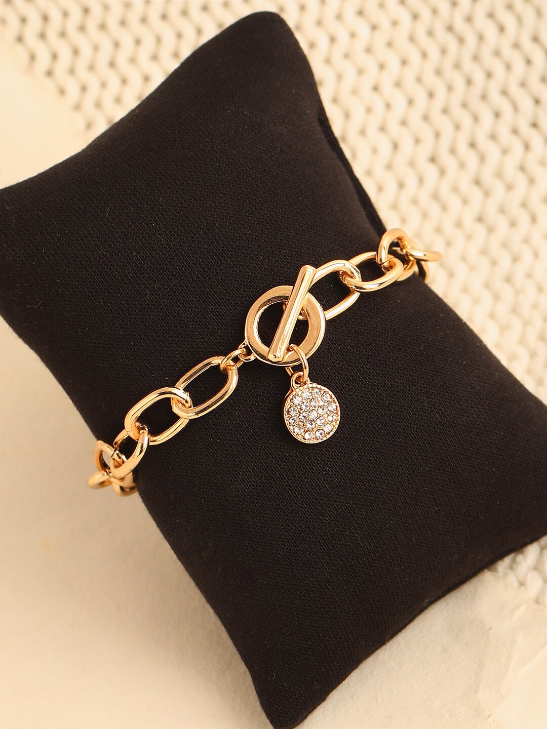 

SOHI Women Gold-Toned Gold-Plated Link Bracelet