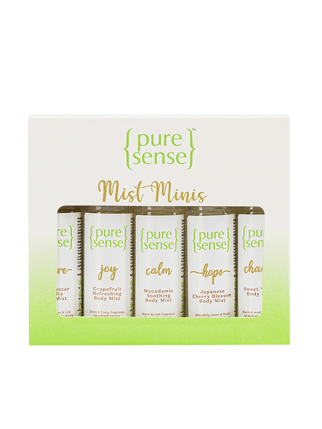 

Pure Sense Set Of 5 Mist Mini Combo Long Lasting Fragrance Perfume 50ml, Transparent