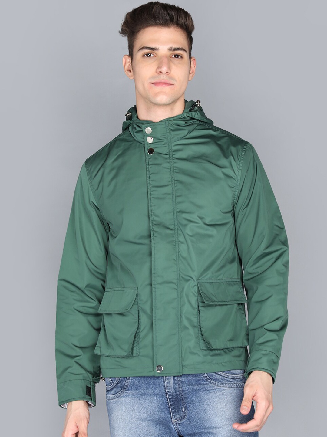 

HONNETE Men Green Lightweight Open Front Jacket