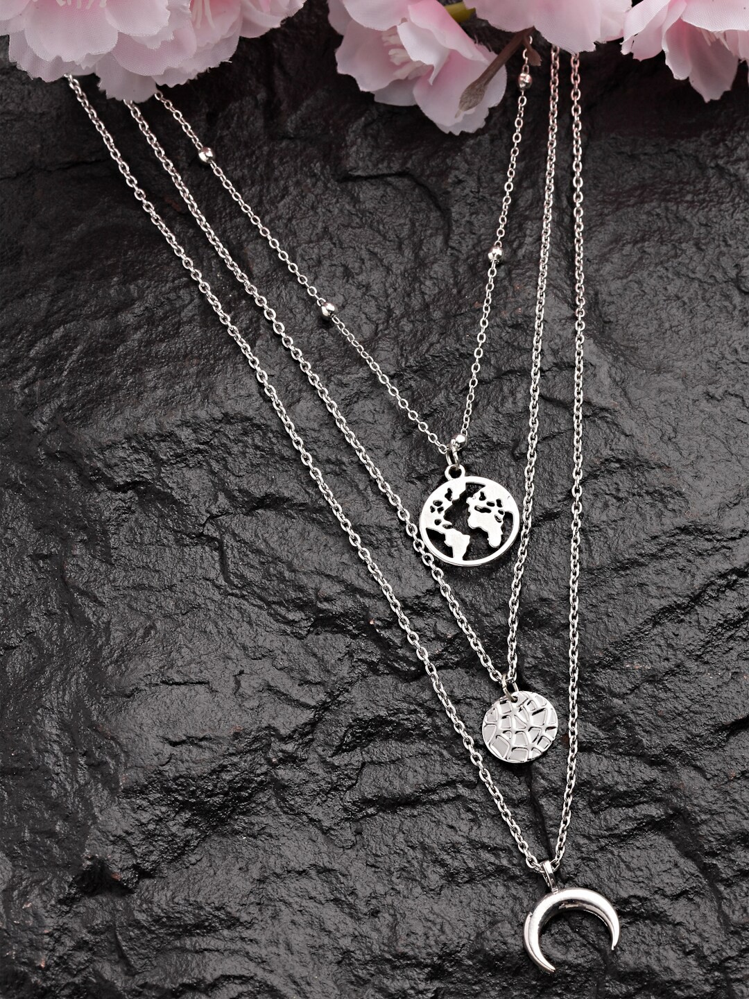 

Sanjog Women Silver-Plated Brass Layered Necklace