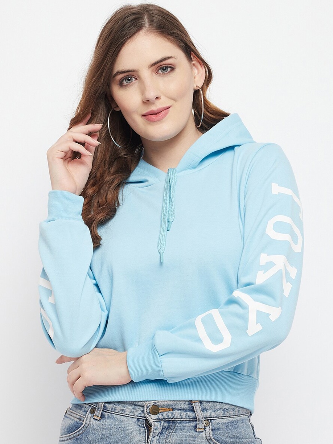 

FRAUTICA Women Blue Hooded Sweatshirt