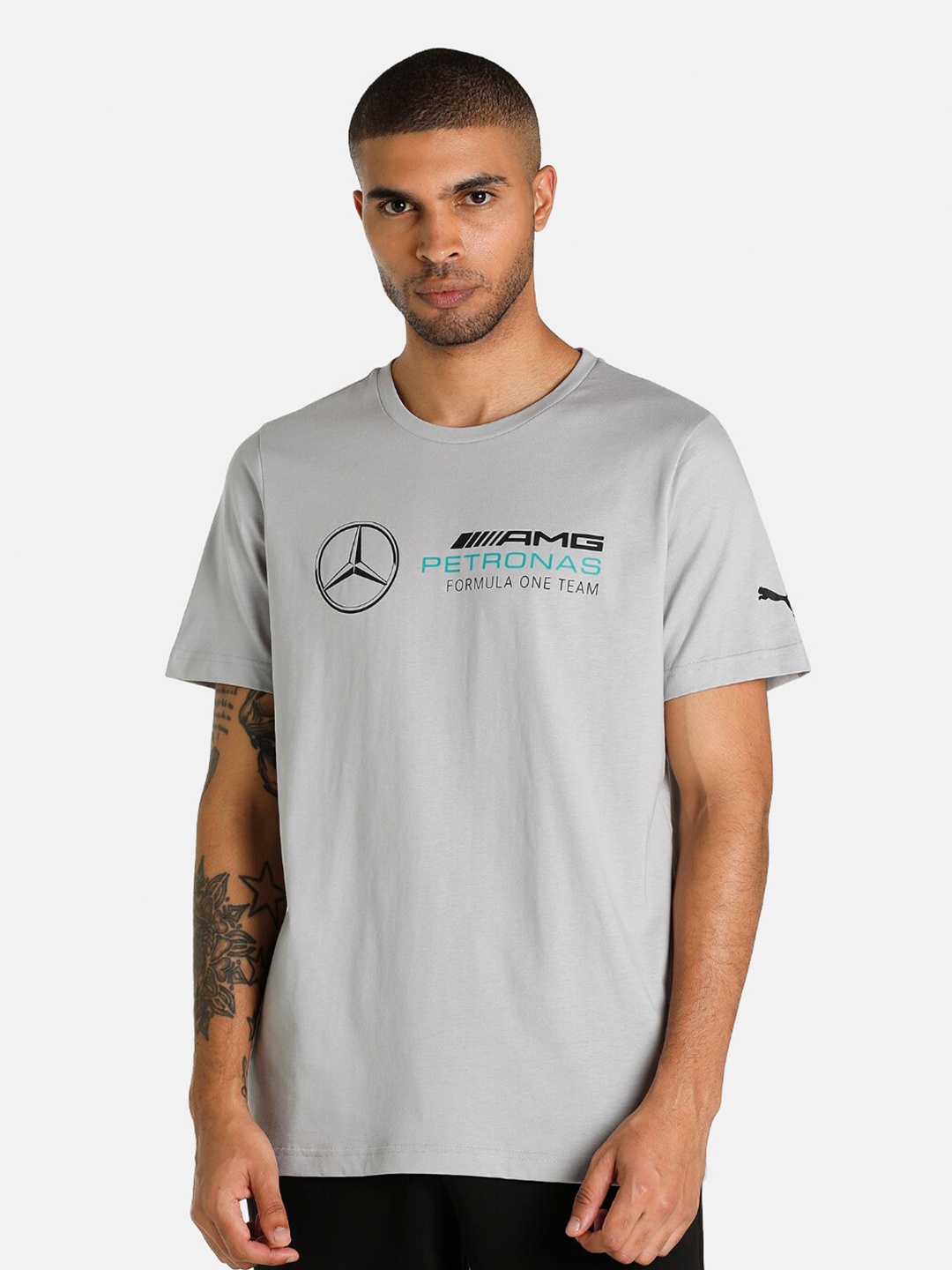 

PUMA Motorsport Men Grey Mercedes Logo Cotton Printed T-shirt