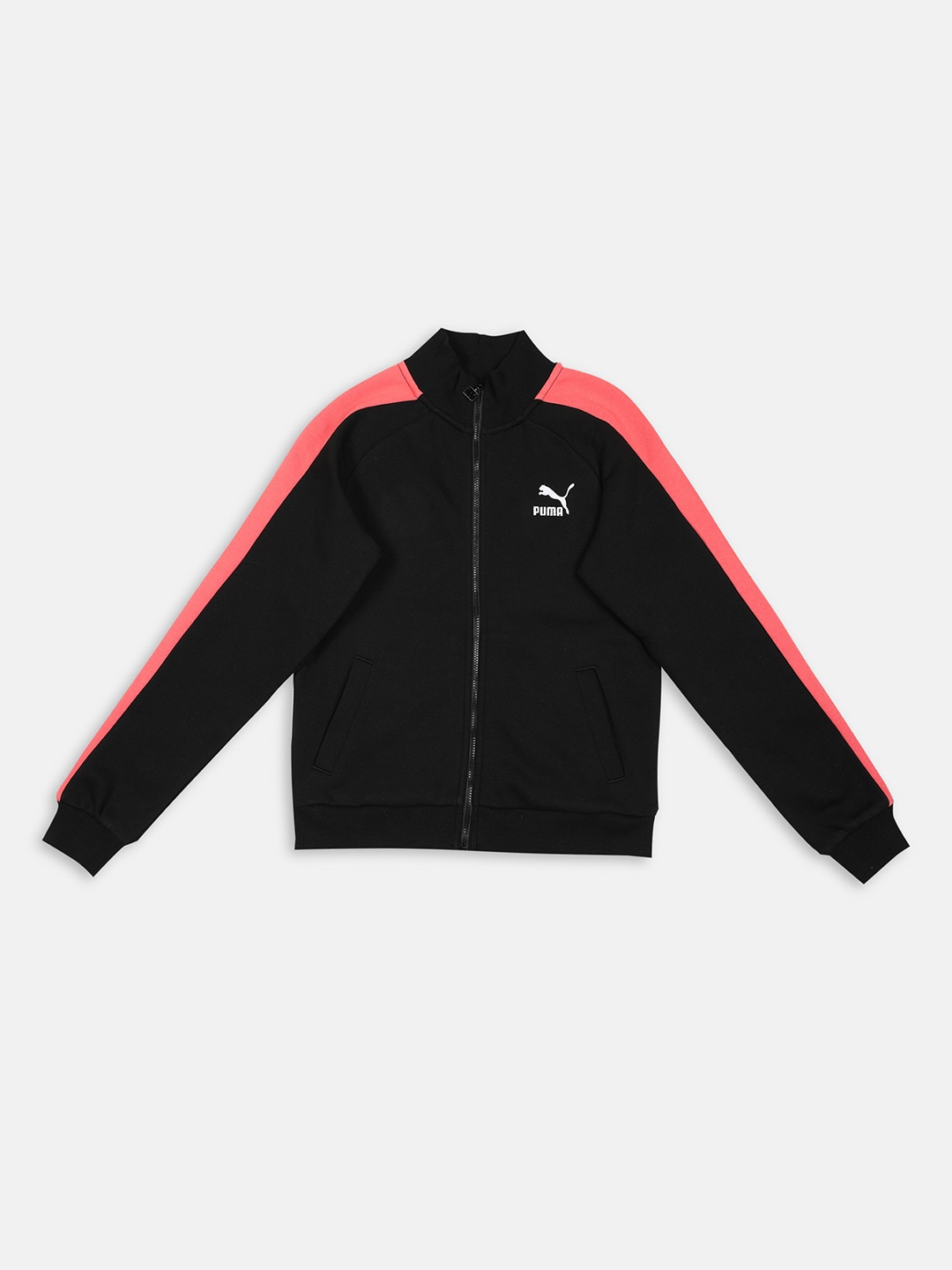 Puma Girls Black & Red Outdoor Sporty Jacket