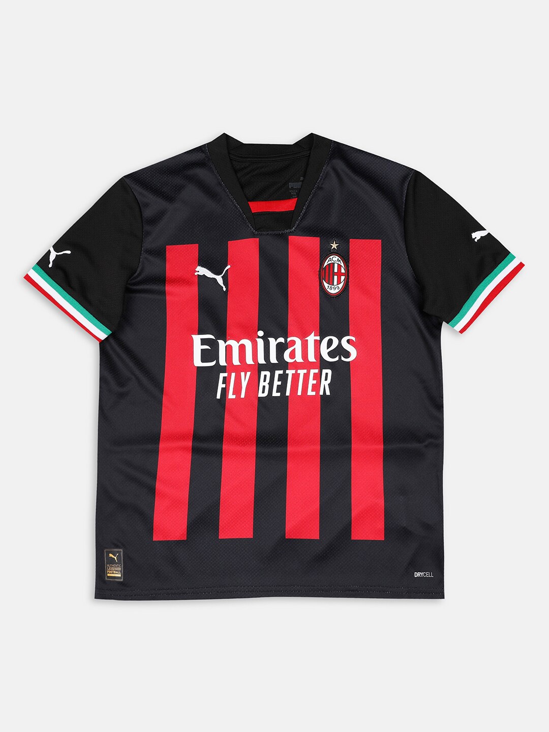 

Puma Kids Black & Red A.C. Milan Home 22/23 Replica Jersey Youth Football Tshirt