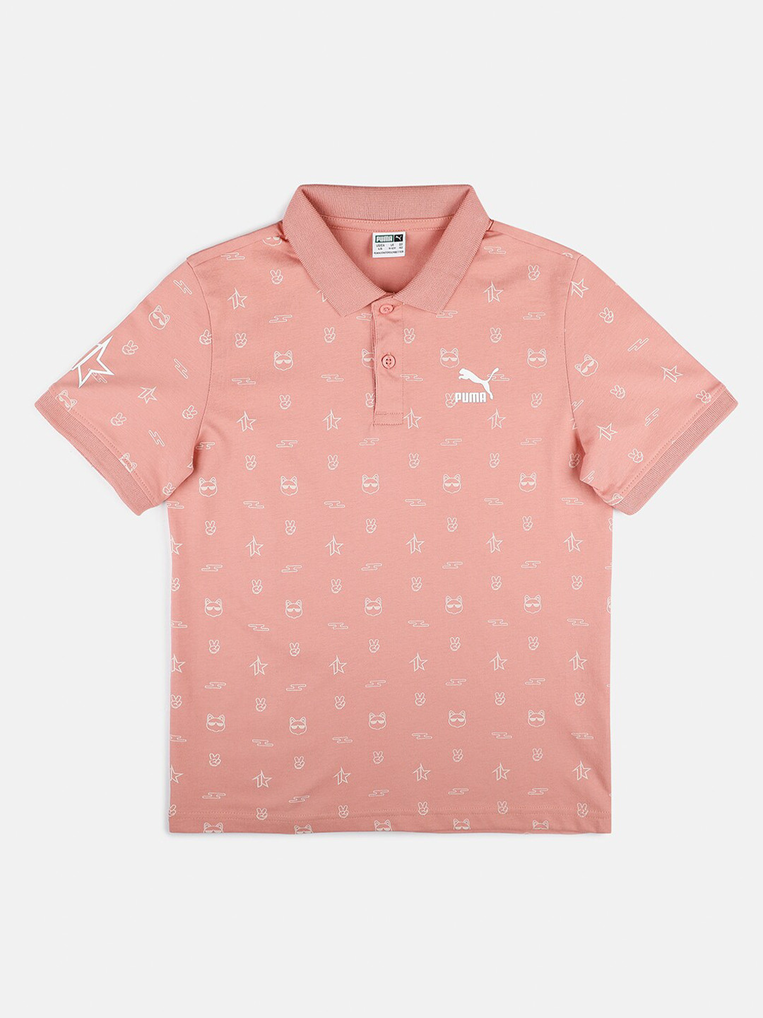 

Puma Boys Pink Puma X 1Der Aop Youth Polo Slim Fit T-shirt