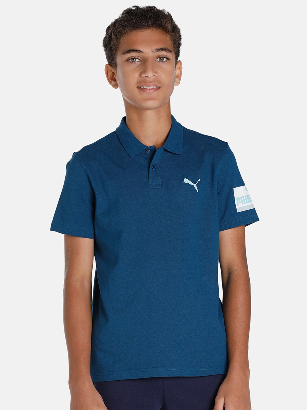 

Puma Boys Graphic Youth Outdoor Cotton Polo Tshirts, Blue