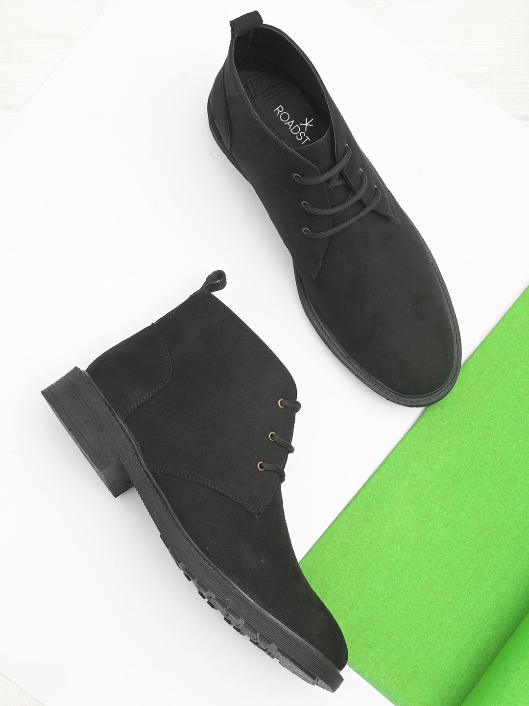 

Roadster Men Black Solid Casual Lace-up Boots