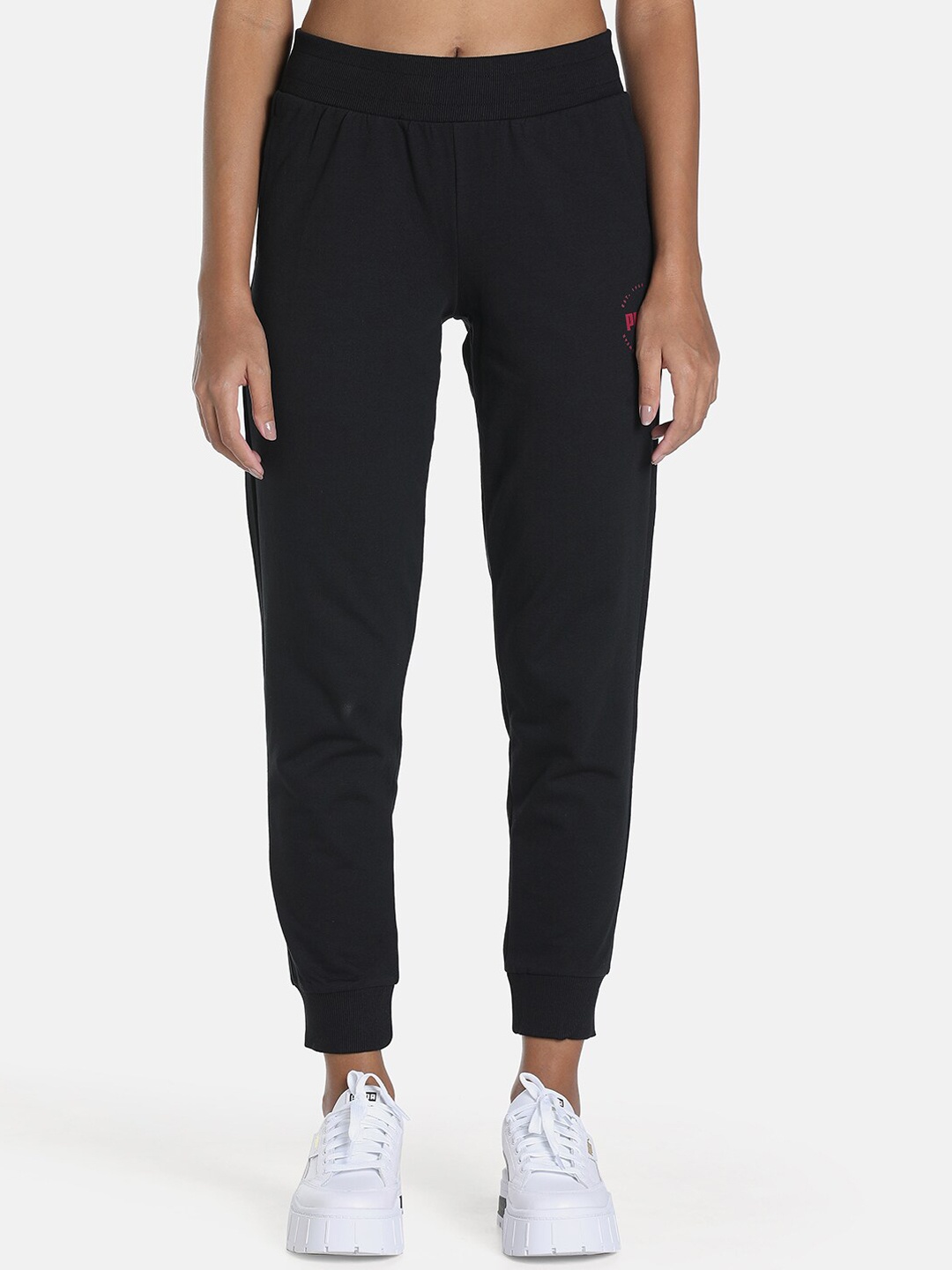 

Puma Women Regular Fit Graphic Cotton Joggers, Black