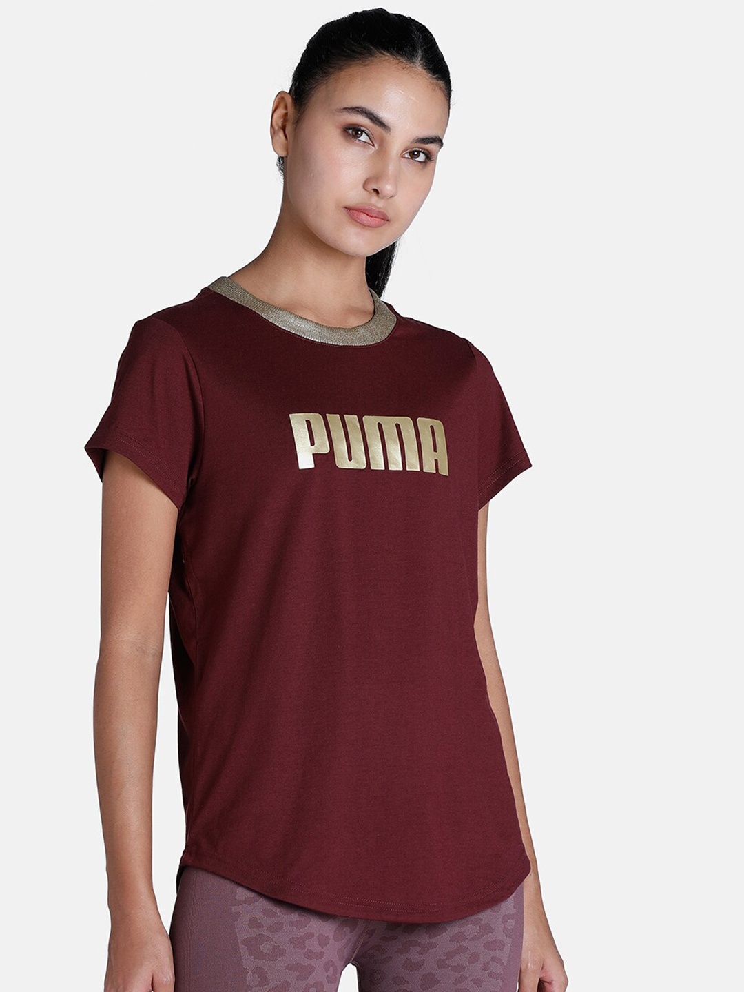 

Puma Women Purple Deco Glam Short Sleeve Training T-Shirt