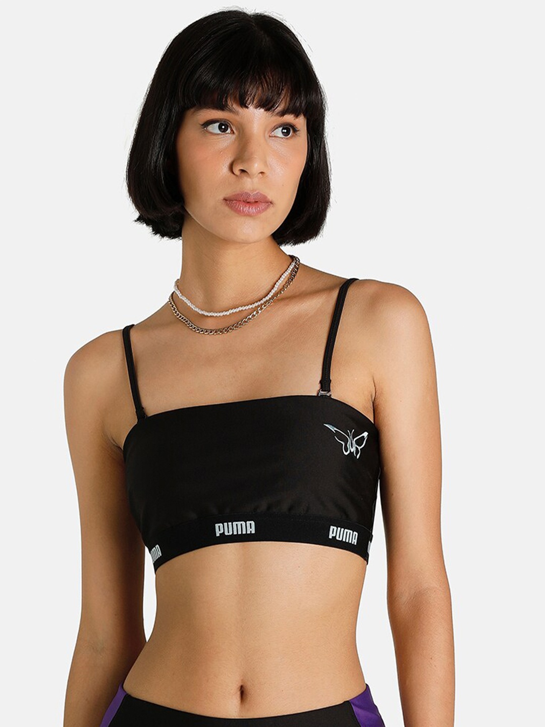 

Puma Black Solid Bralette X Dua Lipa Crop Top