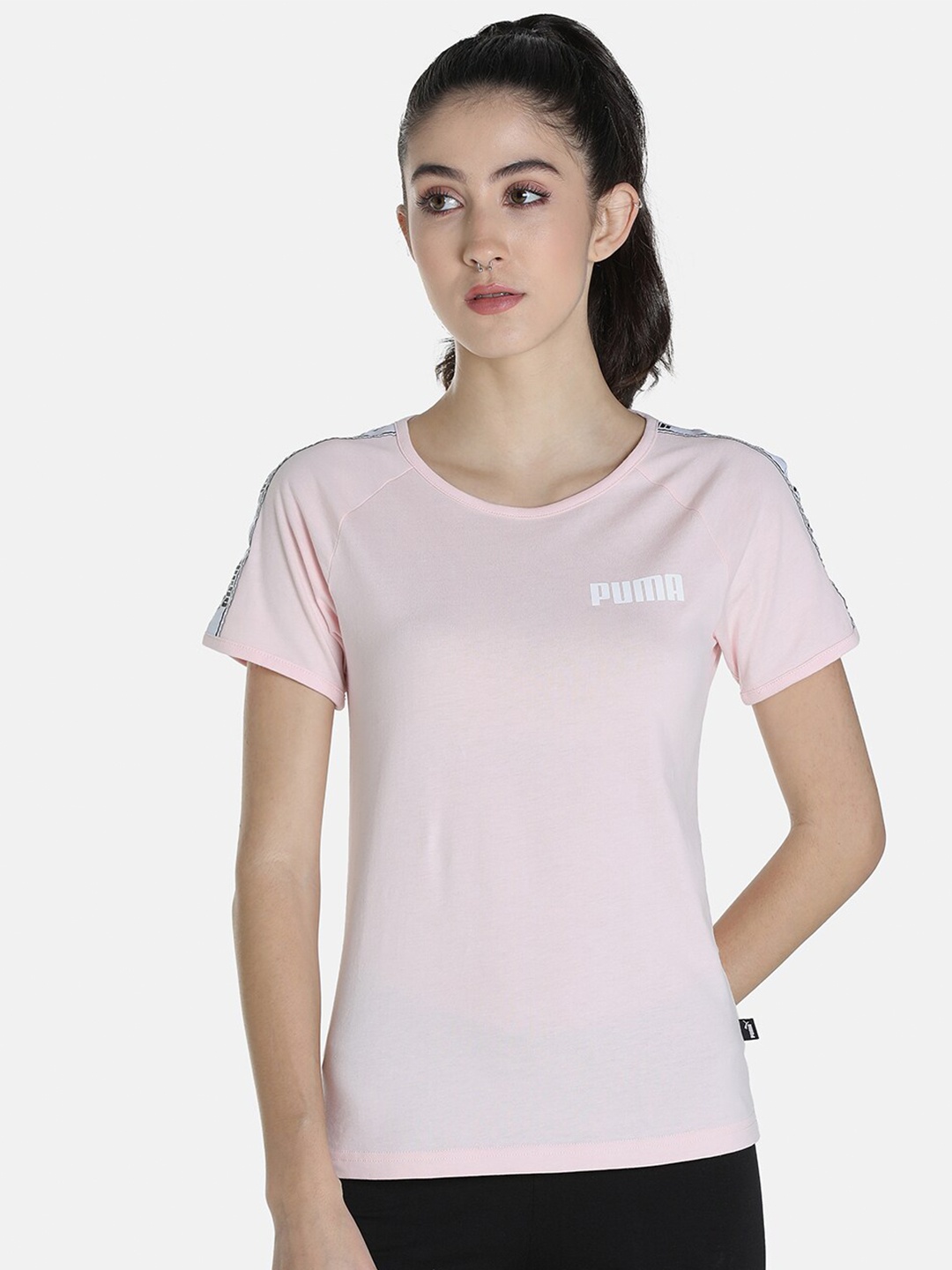 

Puma Women Pink Tape Outdoor Cotton T-Shirt