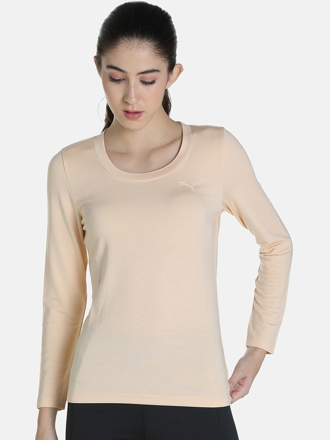 

Puma Women Cream Long Sleeve Thermal Top Cotton
