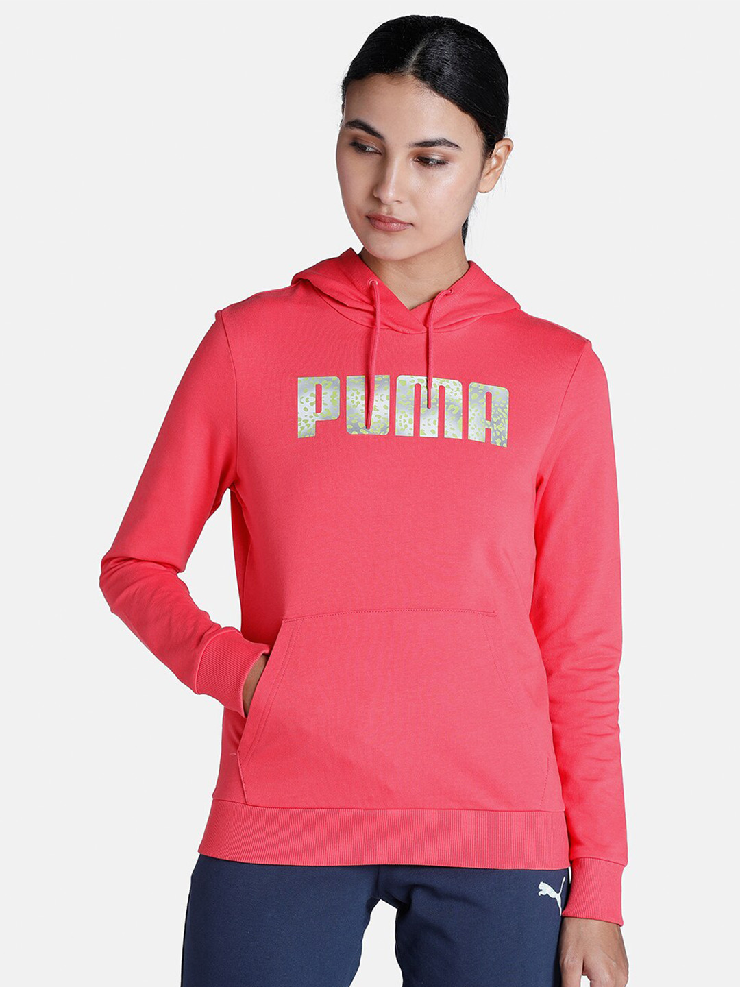 

Puma Women Regular Fit Cotton Graphic Printed Sweatshirt, Pink