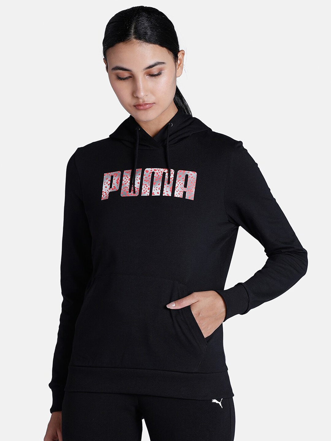 

Puma Women Graphic Cotton Regular Fit Sweatshirt, Black