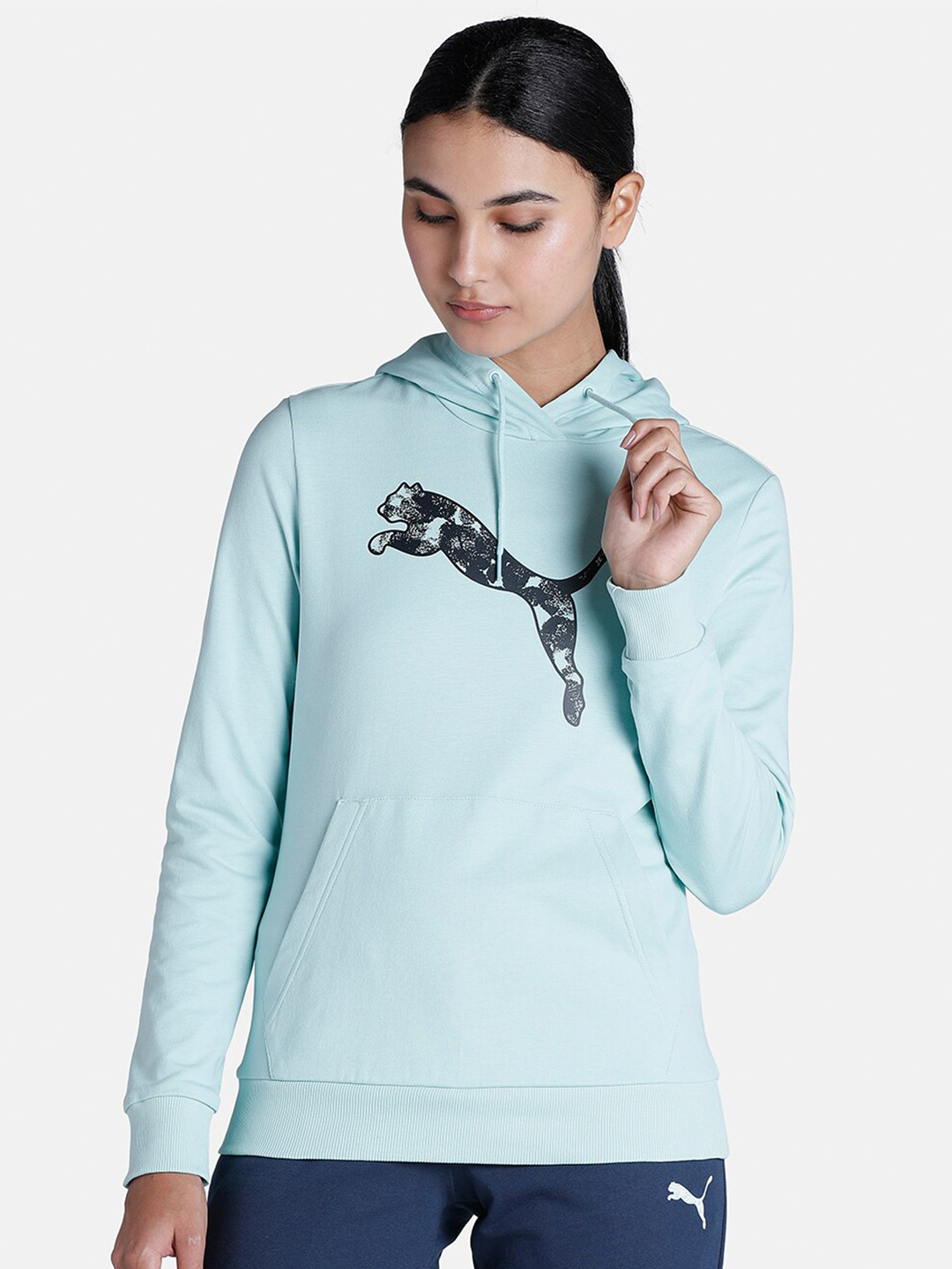 

Puma Women Blue Graphic Cotton Regular Fit Sweatshirt