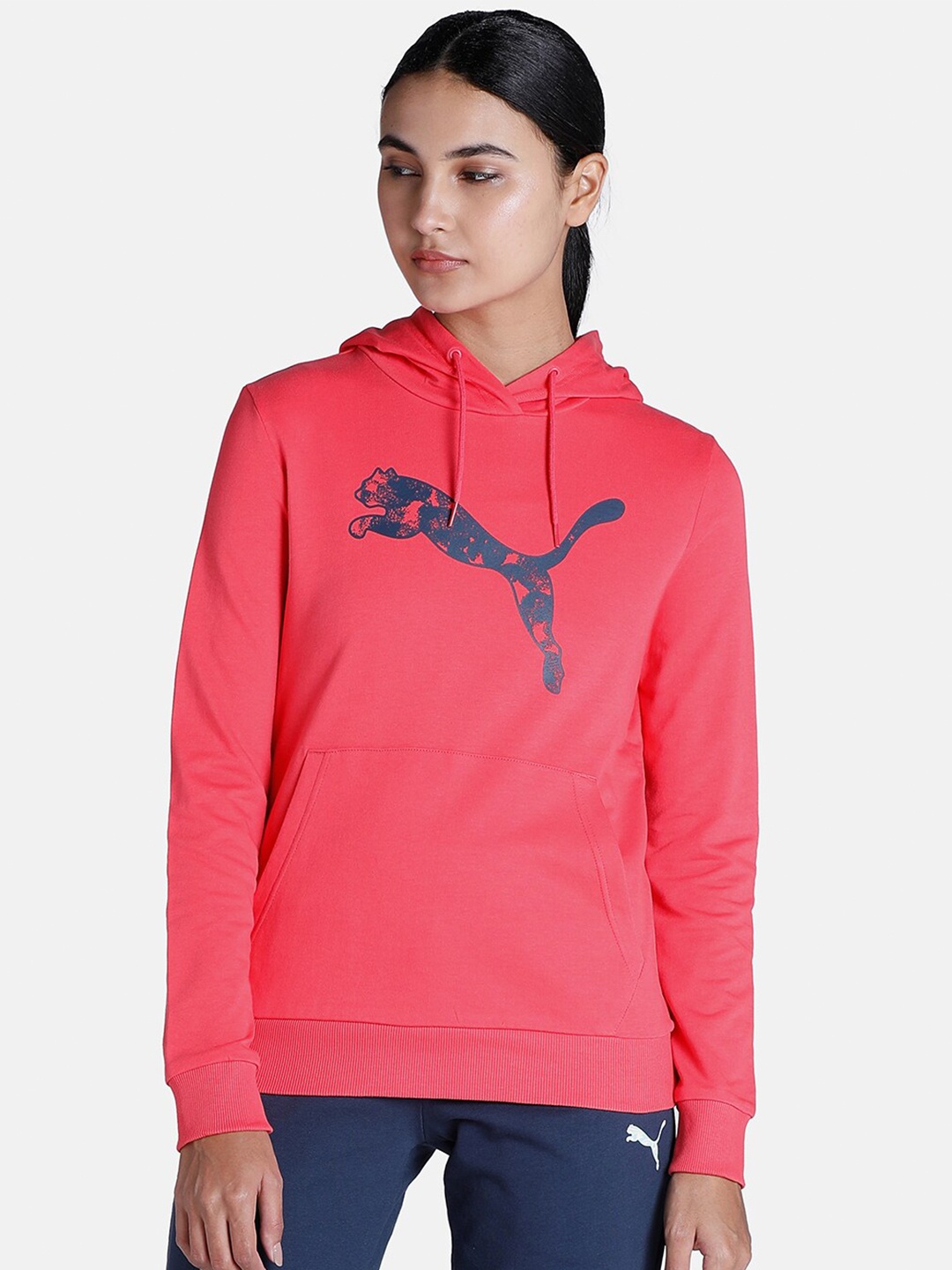 

Puma Women Regular Fit Graphic Cotton Hoodie, Pink