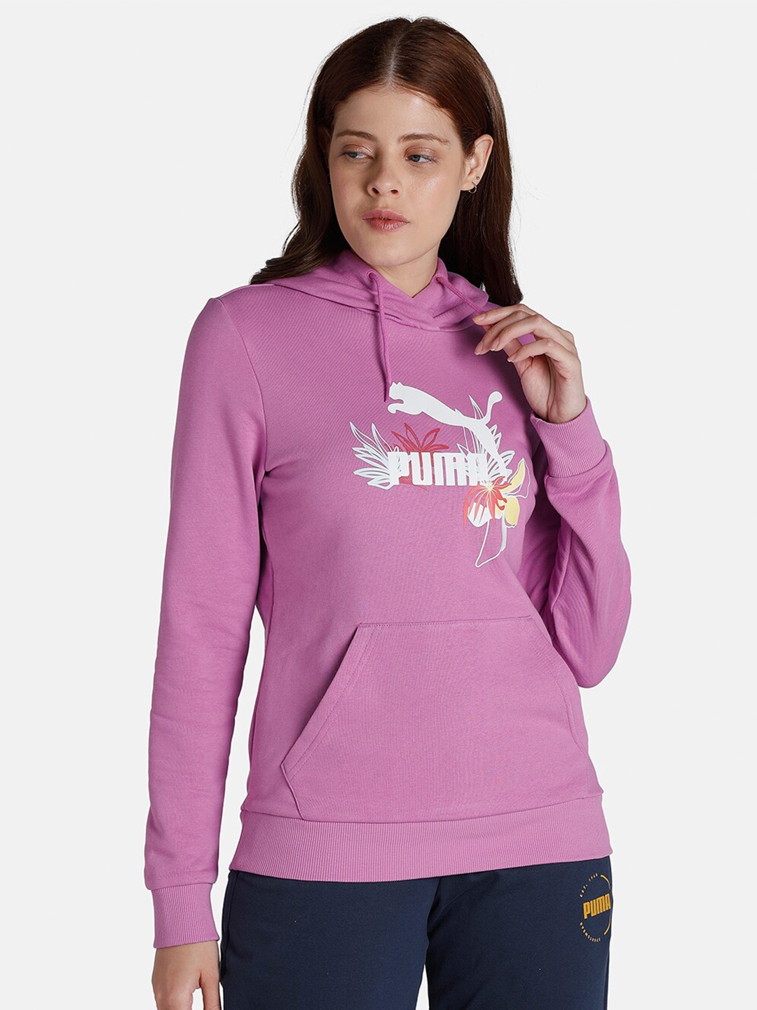 

Puma Women FP Graphic Regular Fit Hoodie Sweatshirt, Mauve