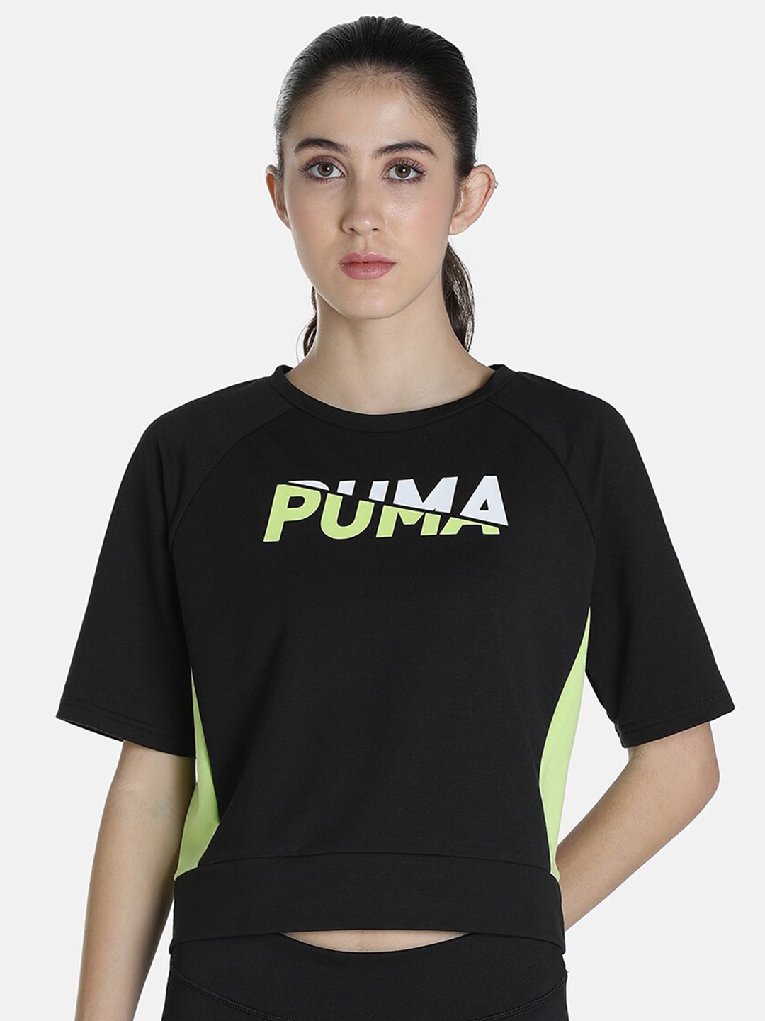 

Puma Women Black & White Modern Sports Sweat Outdoor T-Shirt