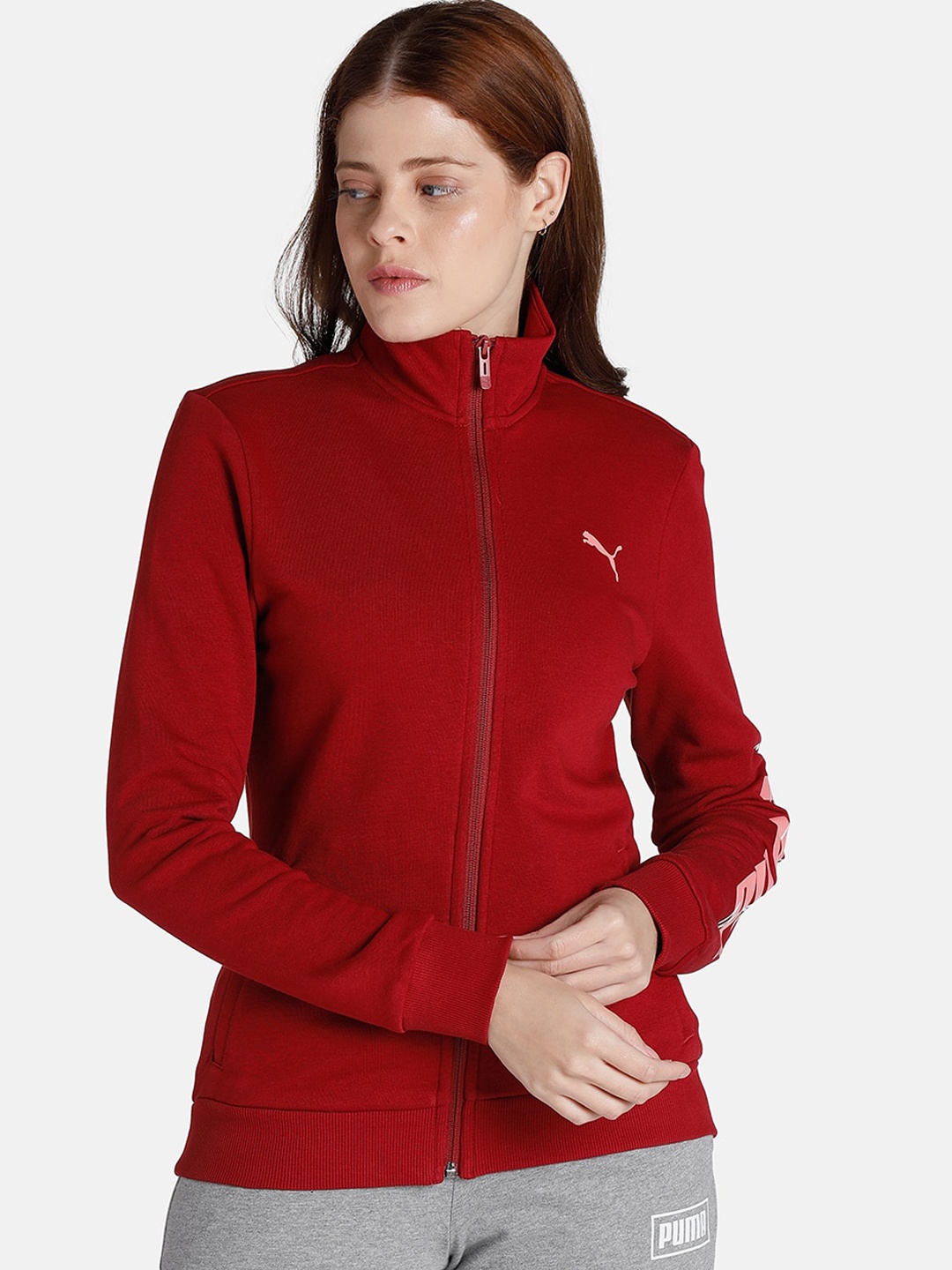 

Puma Women Graphic Regular Fit Jacket, Red