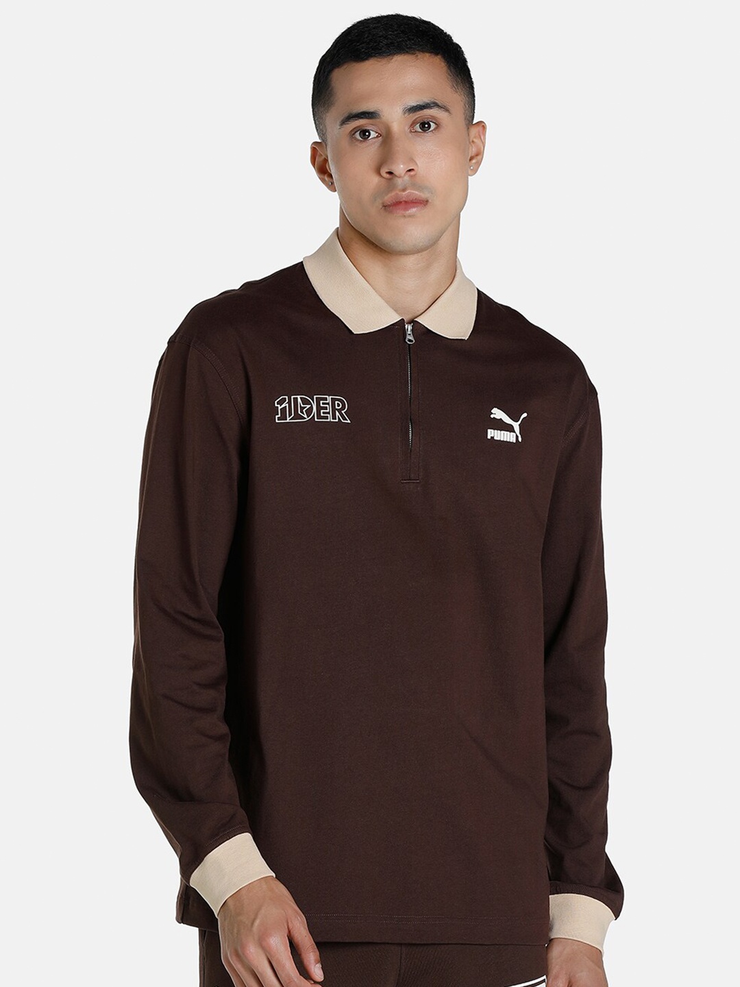 

Puma Men X 1DER KL Rahul Regular Fit Cotton Polo Tshirt, Brown