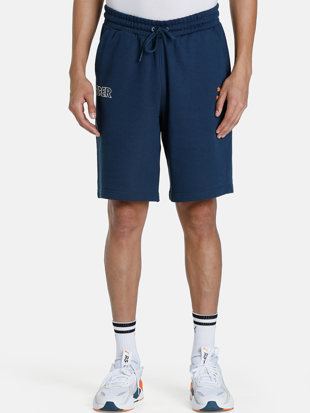

Puma Men Blue Solid X 1DER KL Rahul Relaxed Cotton Outdoor Sports Shorts