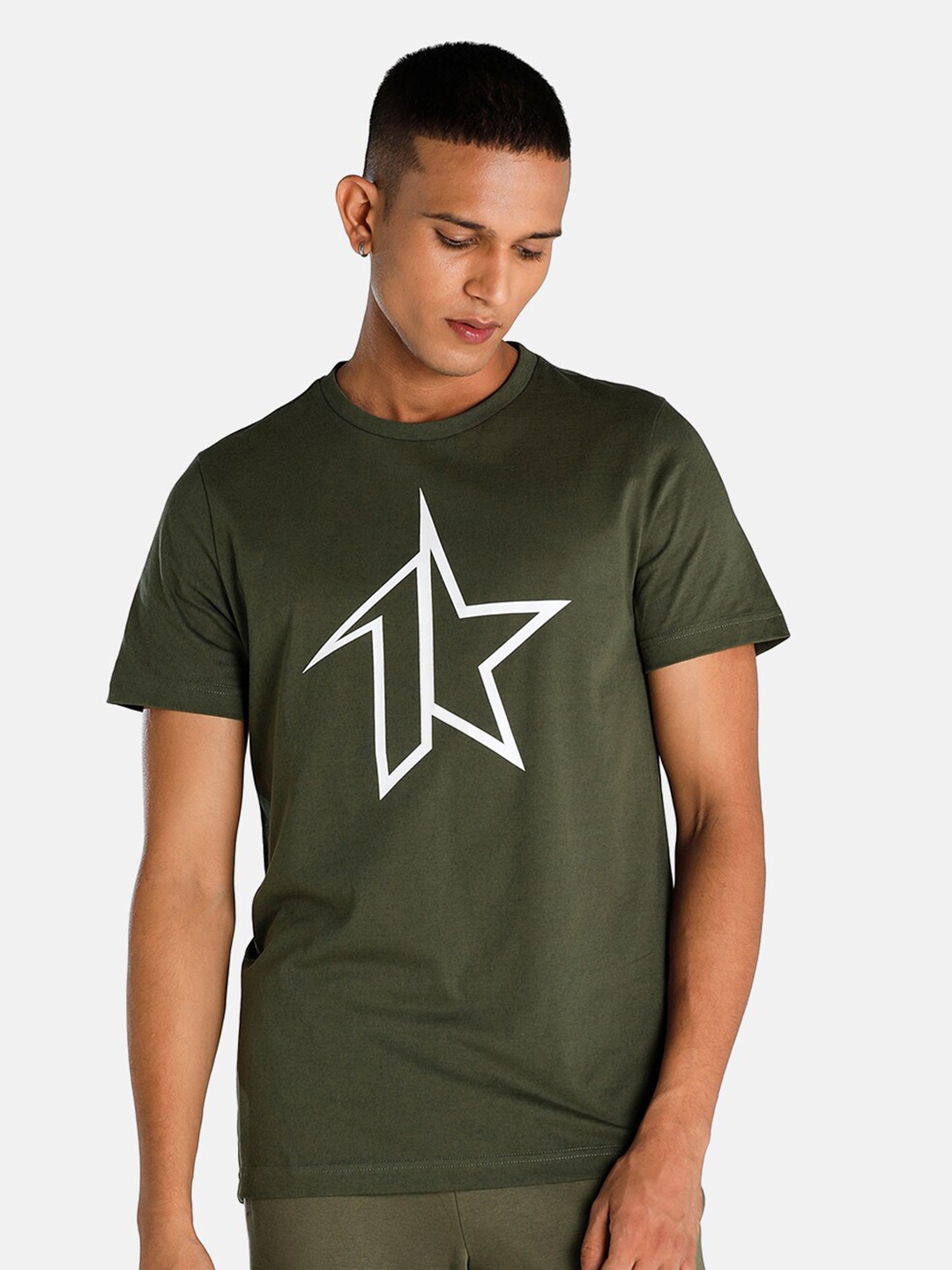 

Puma Men Green X 1DER Cotton T-shirt