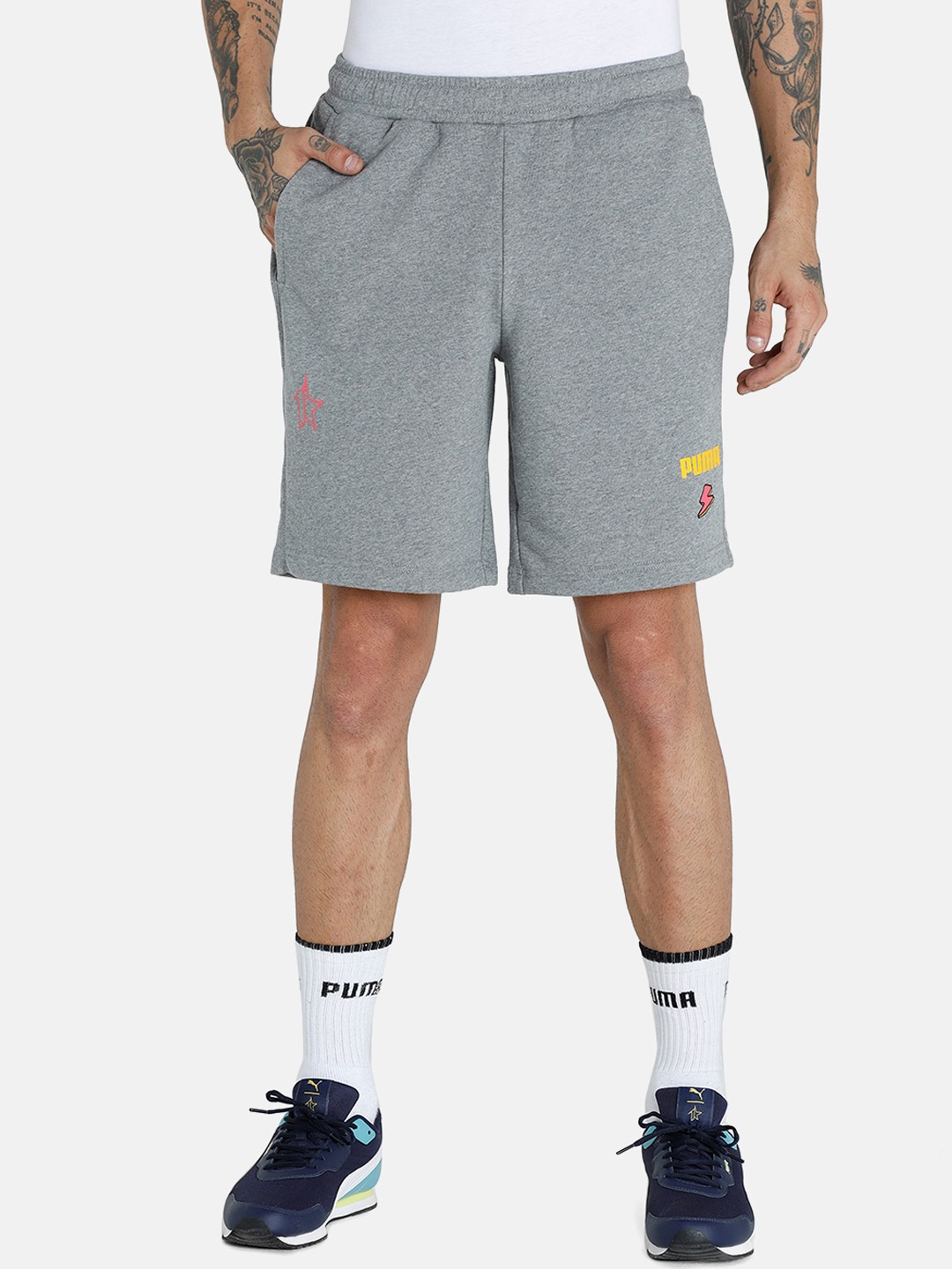 

Puma Men Grey Solid X 1DER Outdoor Sports Shorts